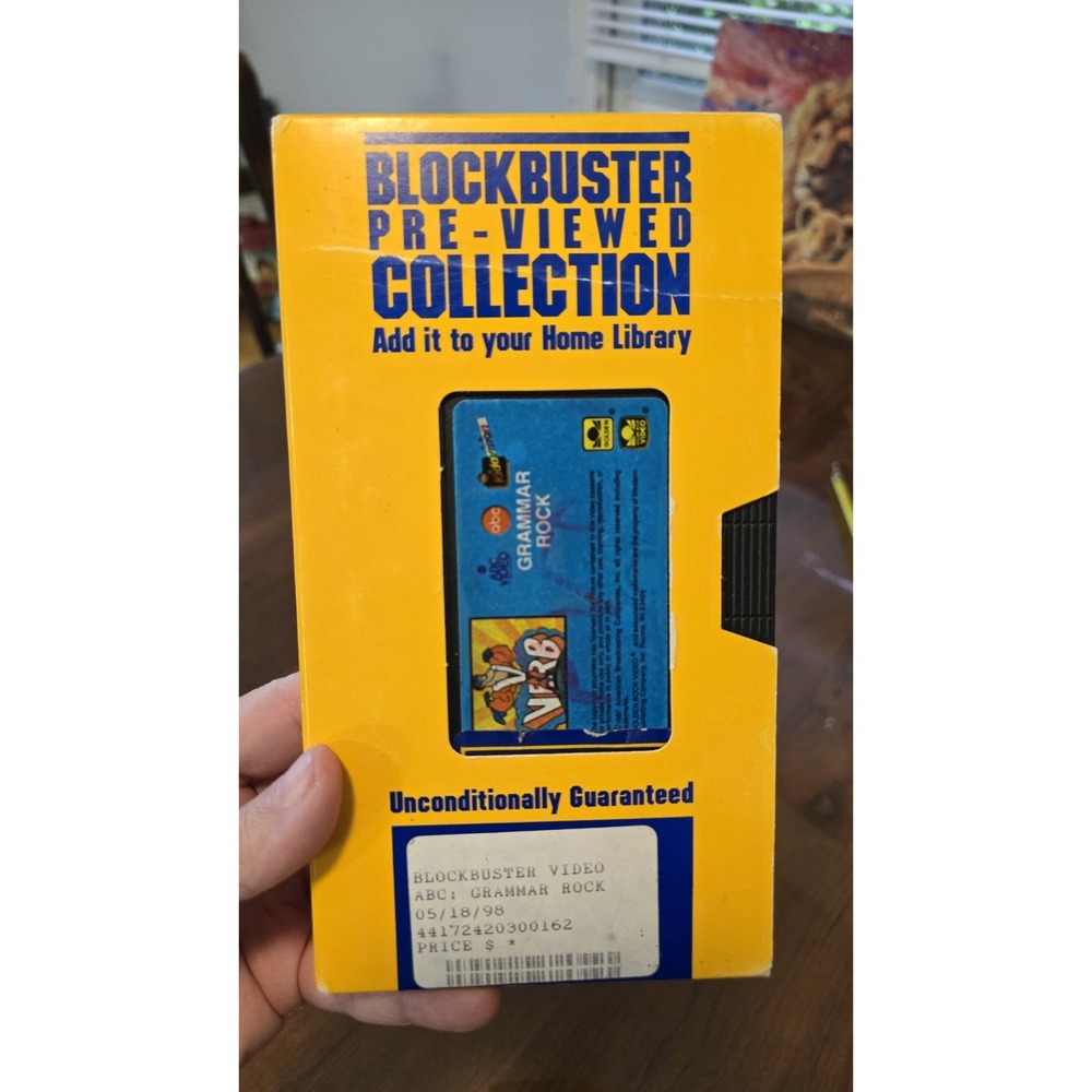 Vintage 1987 Schoolhouse Rock Grammar Rock VHS Blockbuster Pre-Viewed Sleeve